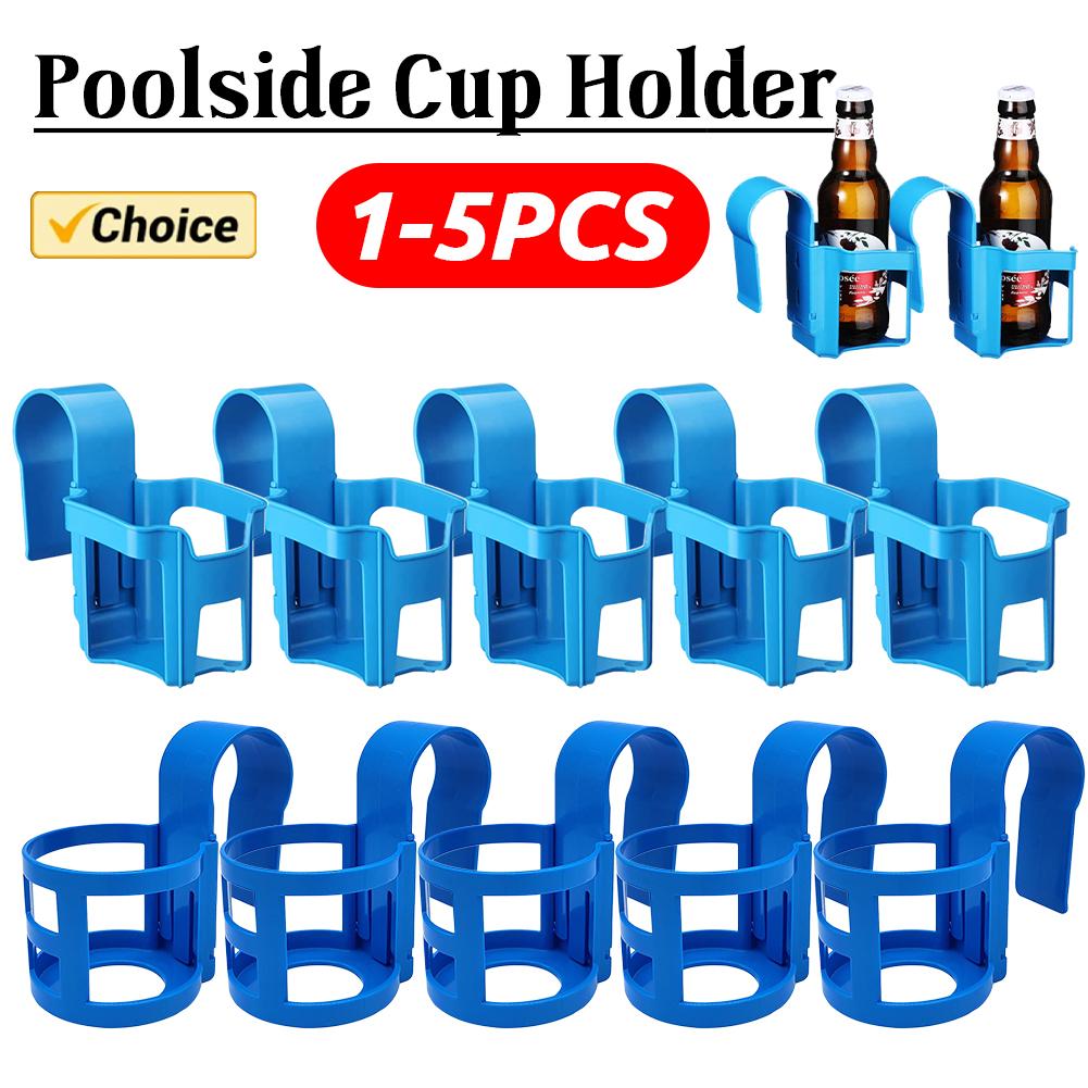 Swimming Pool Side Storage Shelf Reusable Pool Water Cup Hanger Multifunctional Poolside Cup Holder for Swimming Pool Party