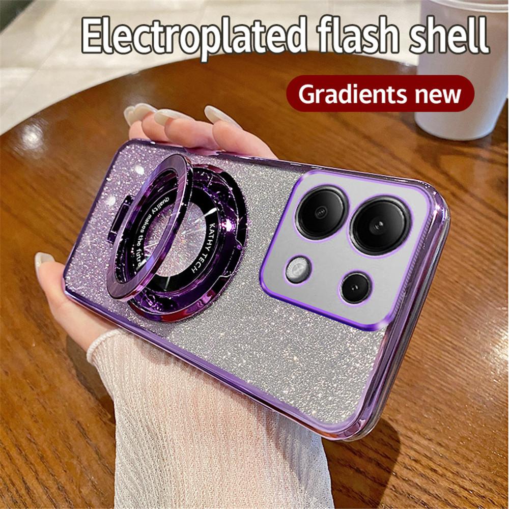 Роскошный чехол с магнитной подставкой и блестками для Xiaomi Mi POCO X6 X5 M6 Pro X3 NFC C65 C55 Couqe 13T 12T 11T 13 12 11 Lite