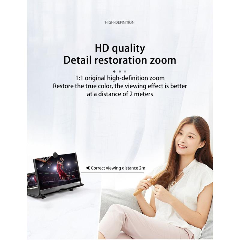 10/12/14/16/18 Inch Mobile Phone Screen Amplifier Pull-out 3d Magnifying Glass Stand Magnifier