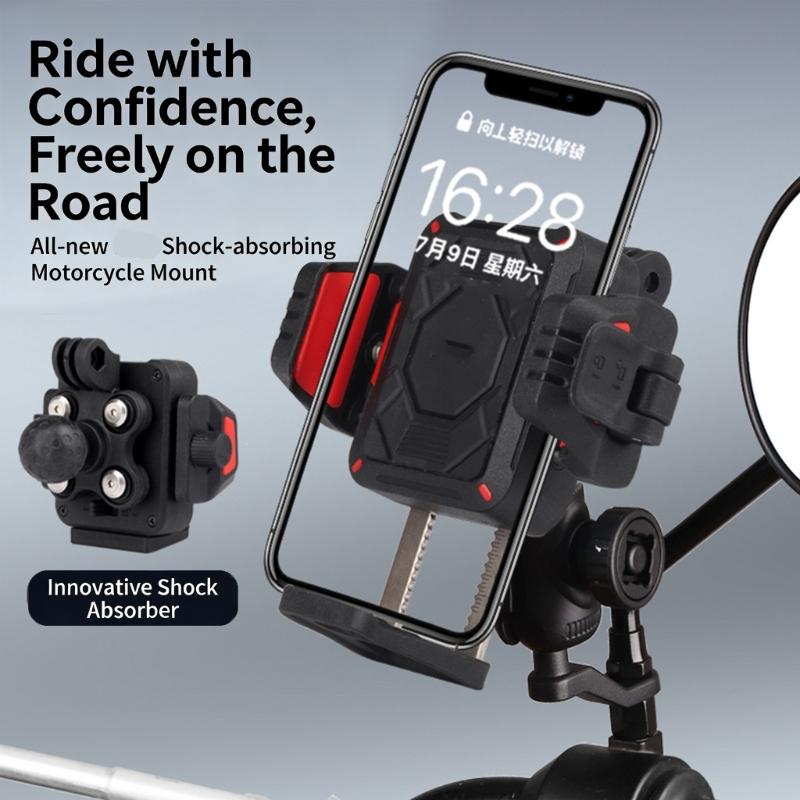 Shockproof Bike Phone Mount Support Rack For Ebikes And Motorcycles Handlebar Navigation For Smartphones Up To 90mm Wide