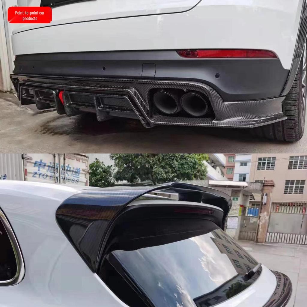 Обвес кузова из углеродного волокна: Подходит для Porsche Cayenne 9Y0 2018-2022 - Боковые юбки, Передний и задний спойлеры-губы, Заднее антикрыло, Спойлер на крышу