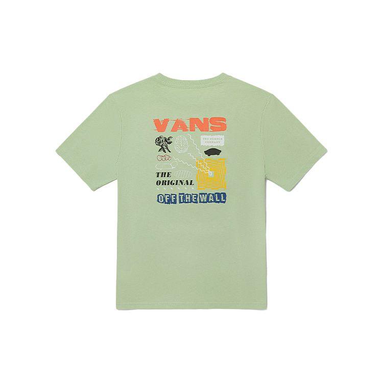 Vans Футболка свободного кроя с круглым вырезом и коротким рукавом, винтажный принт, унисекс, светло-зеленый цвет VN0A5H9JYSJ
