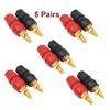 5pair(5 Black+5 Red) Terminals Red Black Connector Amplifier Terminal Binding Post Banana Speaker Plug Jack Adapter Socket
