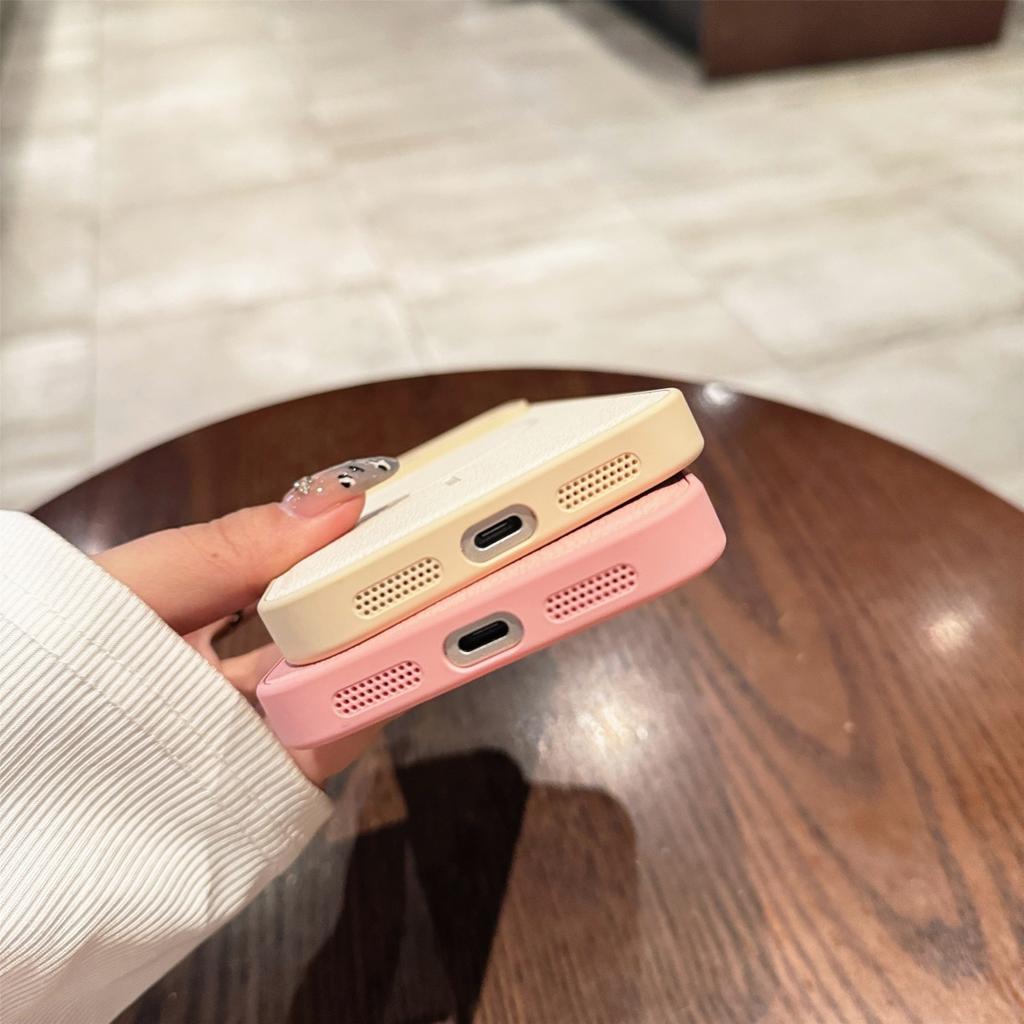 Деловой веганский кожаный чехол с магнитами MagSafe для iPhone 17 Air 16 15 14 Plus 13 12 11 Pro Max, однотонный, ударопрочный