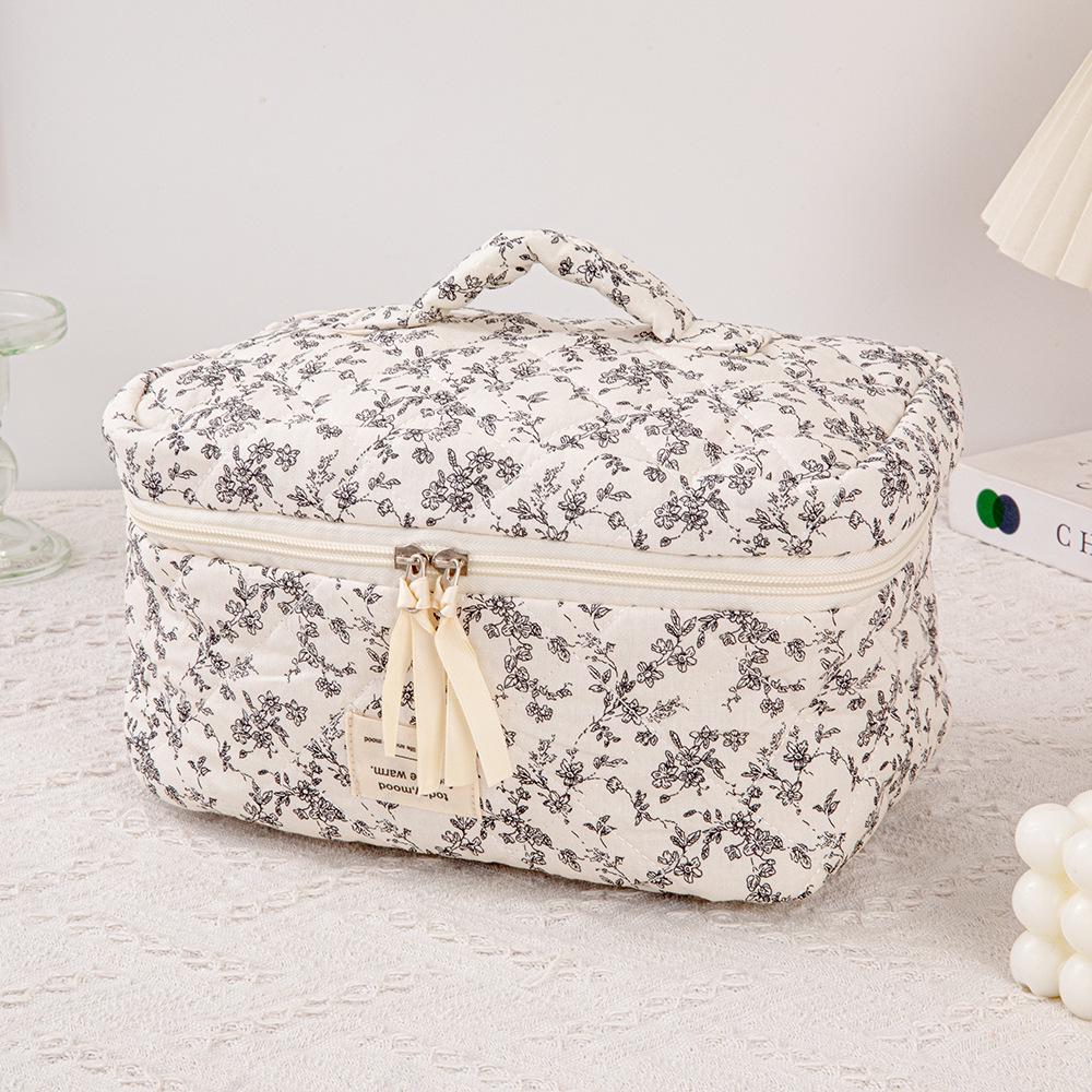 Стеганый красный клетчатый набор из 3 косметичек с клатчем большой вместимости