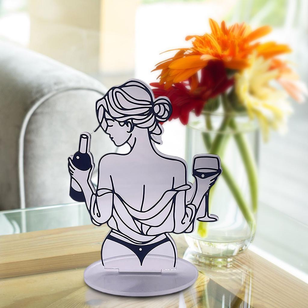 2D Flat Acrylic Cute Moon Ornament Home Decoration Desktop Ornament