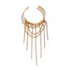 New Creative Retro Multilayer Rhinestone Tassel Link Pendant Upper Arm Bracelet for Women Wed Open Cuff Bangles Jewelry New