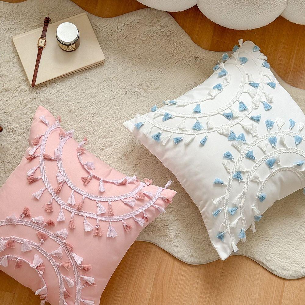 Наволочка с кисточками 45*45 см, моющаяся, скандинавская подушка, декор, красочная 18 дюймов, наволочка в стиле бохо, общежитие