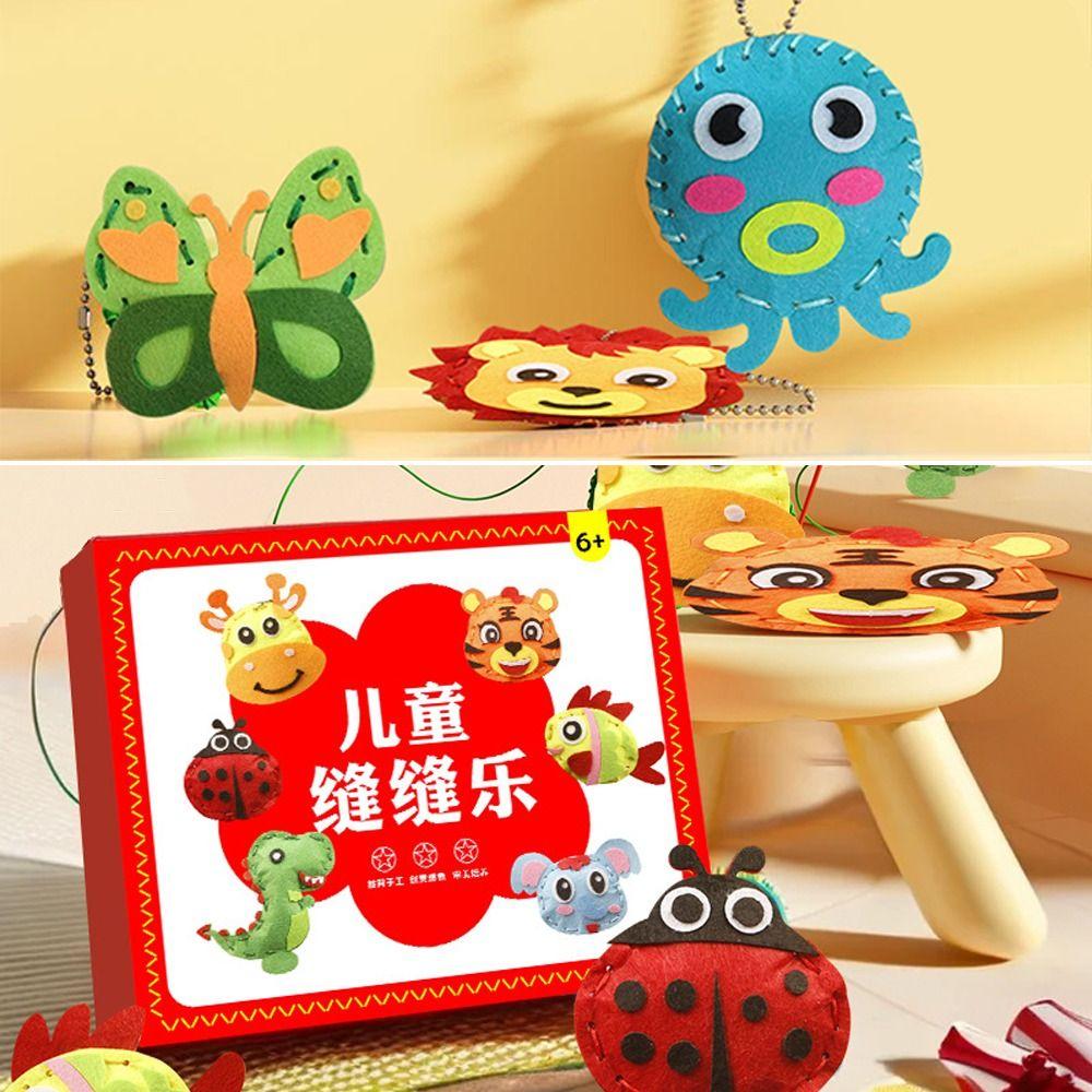 Набор для творчества «Мультяшные животные» Игрушки DIY Детские художественные игрушки Обучающий швейный набор для начинающих