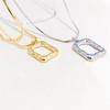 Hip-hop All-match Square Art Frame Double-layer Necklace Women's Simple Sweater Chain