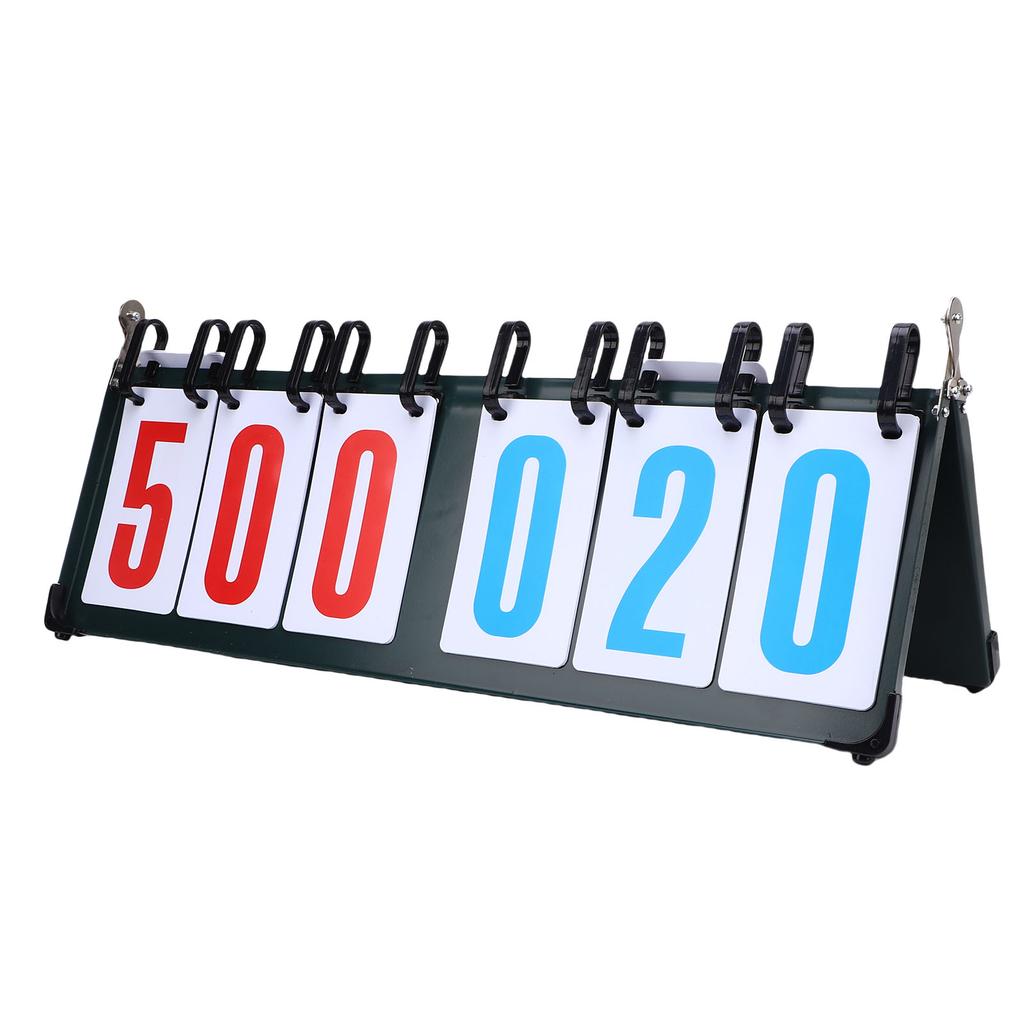 6 Digits Desk Scoreboard Metal Tabletop Scorekeeper for Basketball Table Tennis Badminton Match