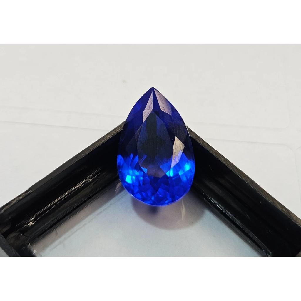 9-10 Ct Blue Sapphire Pear Cut Stunning Certified Loose Gemstone