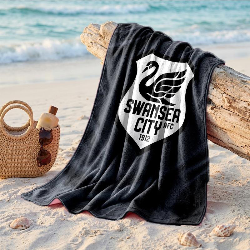 Пляжное полотенце в тематике Swansea City Мягкое Быстро?Сухое полотенце для летнего пляжного отдыха и плавания