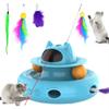 Интерактивная игрушка для кошек 4 в 1, перезаряжаемая палочка-перо, лазерный трекбол, выдвижное перо, популярные домашние игрушки для кошек