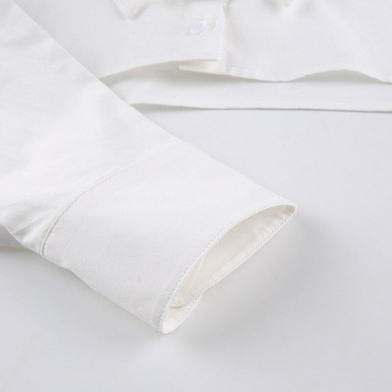 Женская кофта-накидка 2023 года с лацканами, свободная блузка с неровным подолом, укороченный топ, воротник, на пуговицах, с длинным рукавом, рубашка-туника, защитные от солнца топы