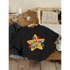 European sizes Loose And Casual Round-Neck Short-Sleeve T-Shirt for Girls, Cartoon Letter Pattern Print, Easy And Stylish Comfortable And Stretchy