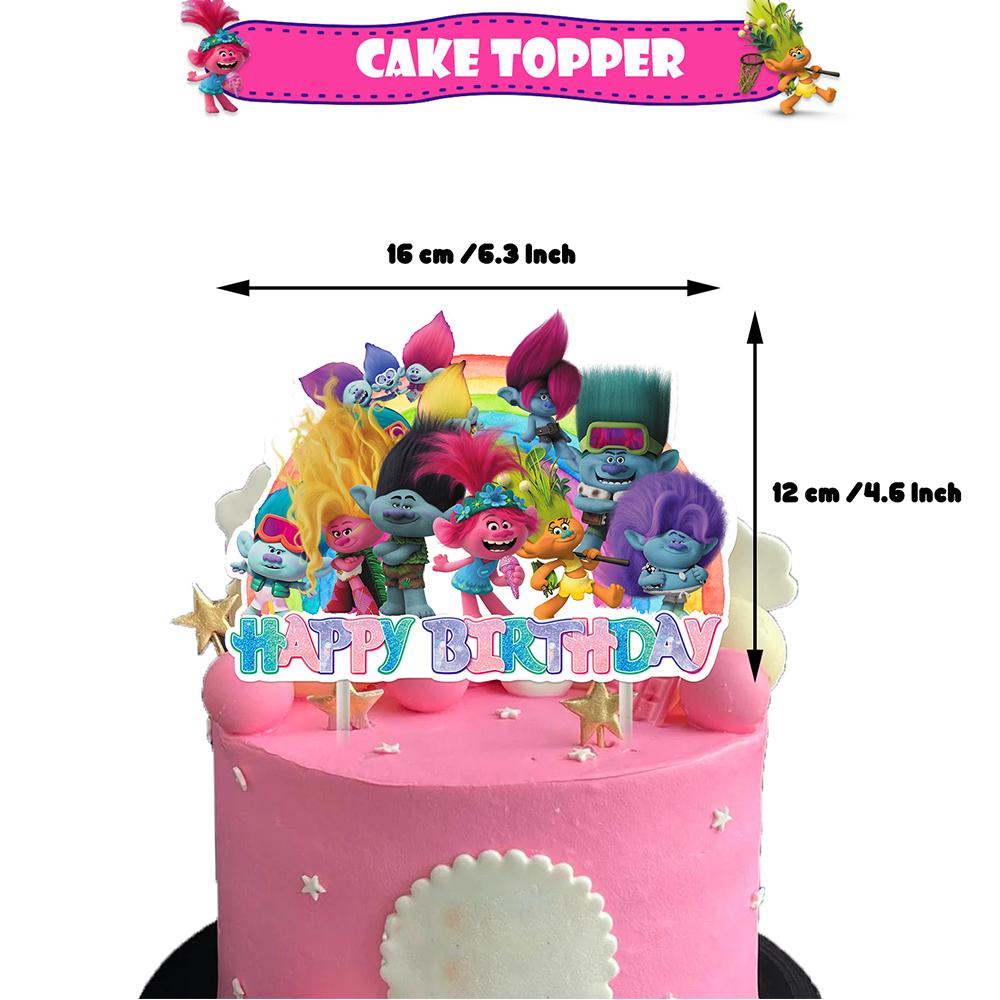 30 шт. Украшения для вечеринки «Тролли» включают топперы для торта, воздушные шары, баннер