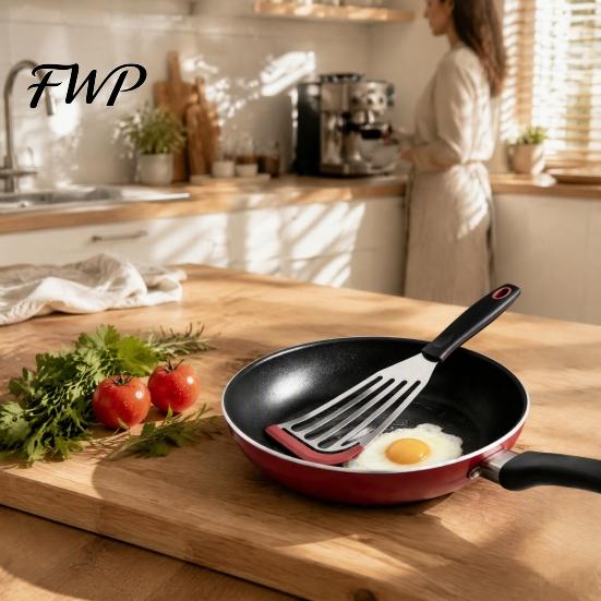 Wide Flexible Flipper for Frying Fish Silicone Spatula, Food Grade Kitchen Turner with Ergonomic Heat Resistant Stainless Steel Handle Non-Stick
