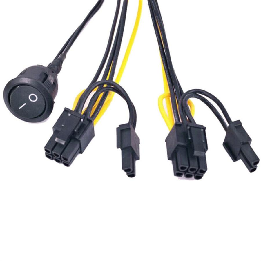 Кабель питания ATX для видеокарты PCIE с 24-контактным разъемом на два 8-контактных (6 + 2) Разъемы с переключателем
