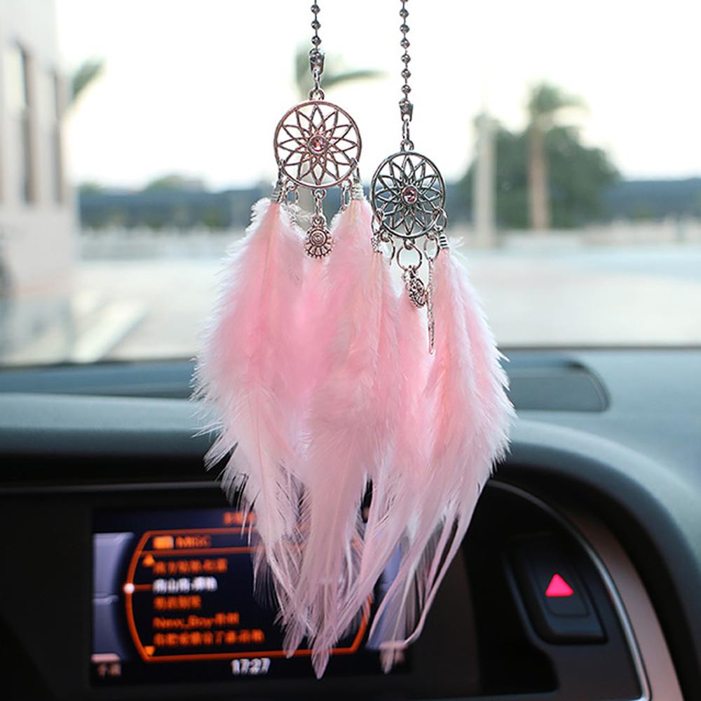 Wall Hanging Car Ornament Handmade Dream Catcher Wind Chimes Feather Car Pendant Dreamcatcher