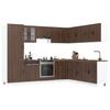14 piece Kitchen Cabinet Set Porto Brown Oak Effect Wood Based Panel