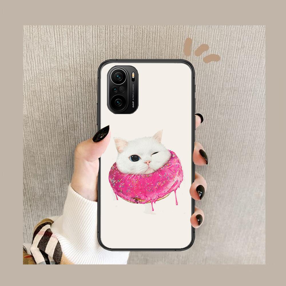 Funny Cartoon Cat Phone Case For Xiaomi Redmi POCO F1 F2 F3 X3 Pro M3 9C 10T Lite NFC Black Cover Silicone Back Prett Mi 10 Ultr