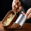Stainless Steel Cheese Grater with Wood Handle Sharp Blades Efficient Cheese Grating Tool for Cheese Chocolate Fruits Handheld Grater Spoon Grater