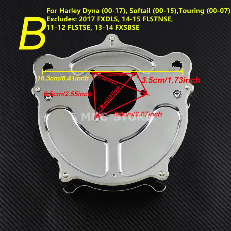 Motorcycle Chrome Air Filter Cleaner For Harley Sportster 883 1200 Iron XL Touring Road King Dyna Fatboy FXDLS FLSTNSE Softail