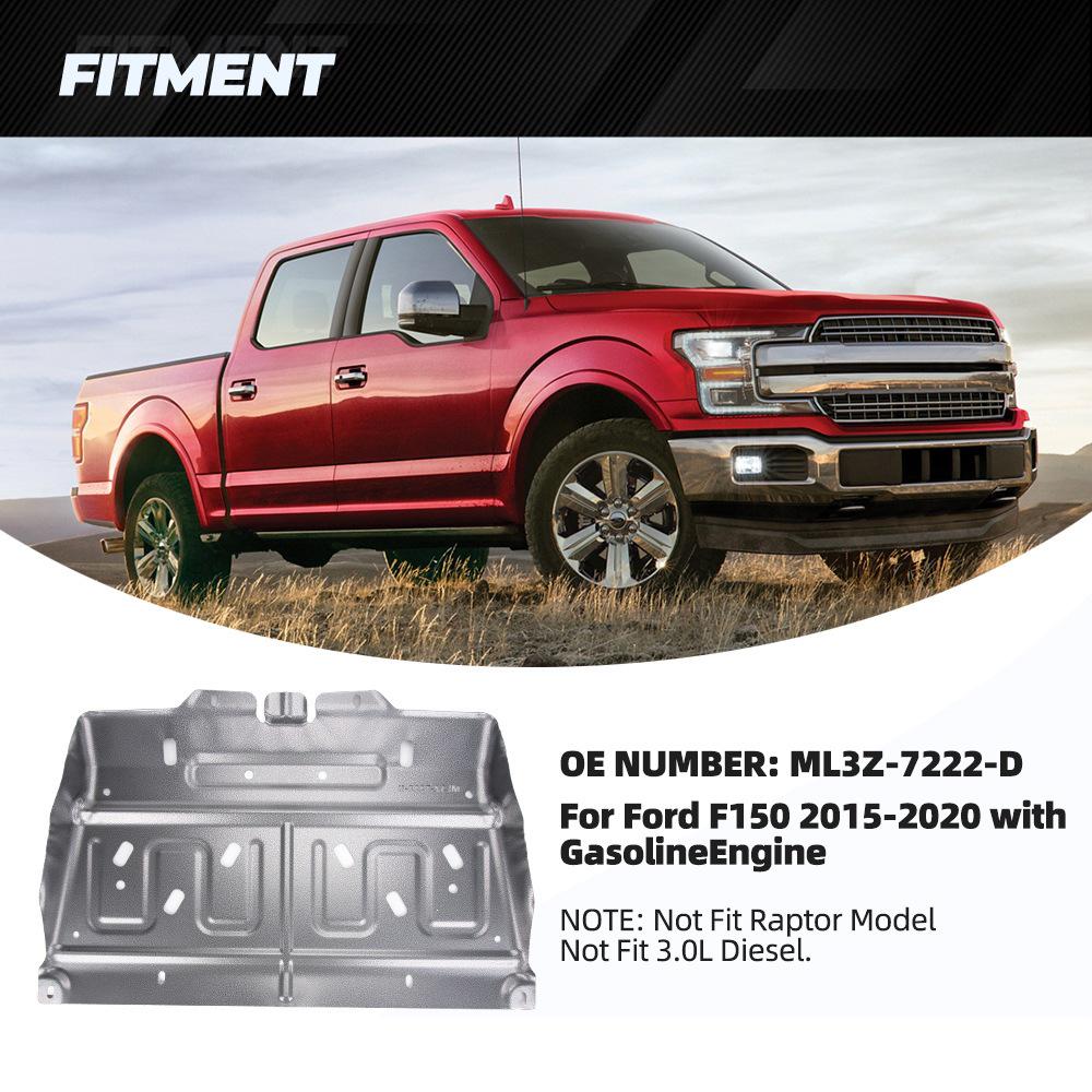 Защита от брызг из марганцевой стали 1,2 мм для Ford F150 (15-20) Замена бензинового двигателя, номер детали ML3Z-7222-D