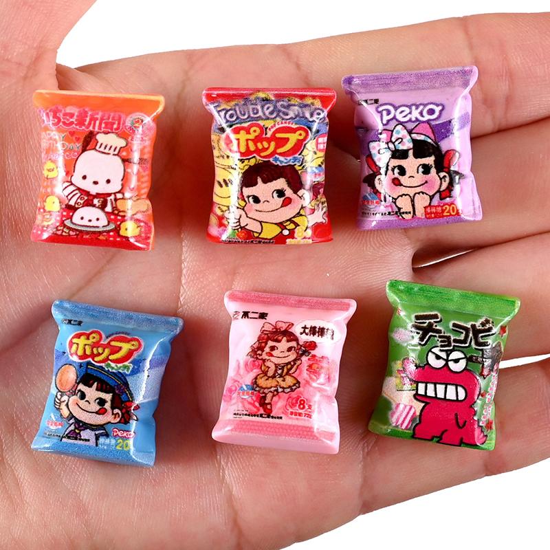 6 шт. кукольный домик миниатюрная смоляная конфетная модель мини закуска для миниатюрного кукольного домика декор игрушки аксессуары