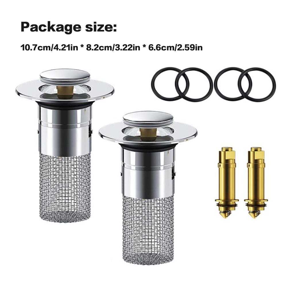 Bathroom Sink Plug Stopper Stainless Steel Filter Basket Sink Drain Hair Catcher for Washroom Restroom Kitchen