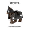 Single Sell Medieval Knight War Horses Wolves Tiger Bears Deer Dragon Animal Decorative Toy Moc Building Block Rope Saddles K039