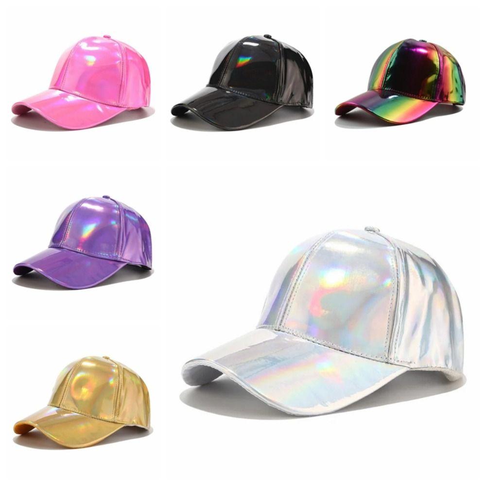 Adjustable Snapback Faux Leather Baseball Cap PU Sparkly Party Hat Party Occasions