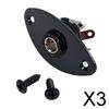 3xOval Input Output Jack & Socket Plate for Electric Bass Cigar Box Guitar Kit