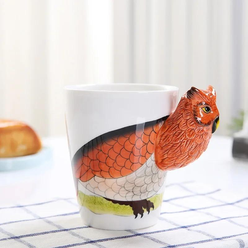 3D трехмерная чашка для воды с изображением животных из мультфильма, высокотемпературная керамическая кружка для молока, кофе, чая, детей, кружка для воды, домашняя кружка