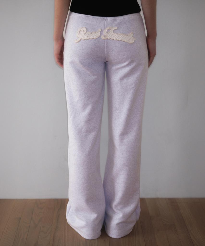 ROSEFRANTZ Patchwork Bootcut Sweatpants [White Melange]