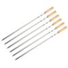 6Pcs Stainless Steel BBQ Sticks Grill Skewers BBQ Flat Skewers Grilling Tools for Kitchen