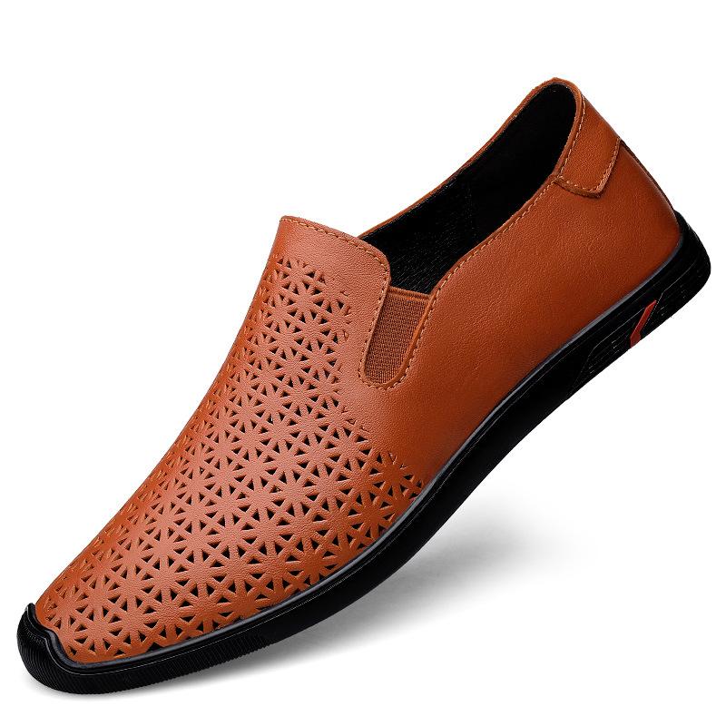 Мужские новые модные повседневные кожаные туфли из коровьей кожи первого слоя, ленивые, закрывающие ногу, низкие, маленькие кожаные туфли, легкий верх из коровьей кожи