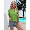 Women's Twist Short Sleeve Pullover Knit Sweater Spring and Summer Round Neck Solid Colour Knitwear