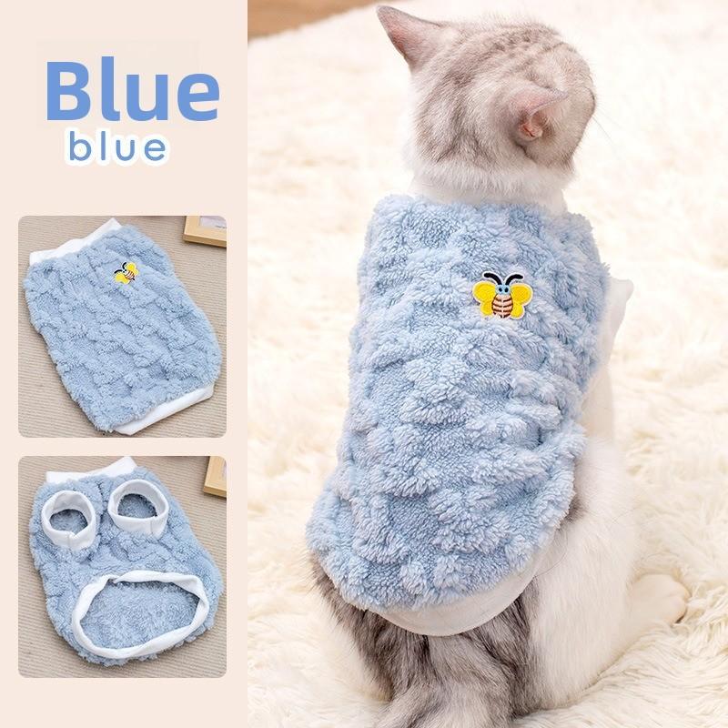 Soft cozy cat clothes autumn winter warm fleece sweatshirt for small dogs Puppy Kitten jacket coat pet Sphynx costume sweater
