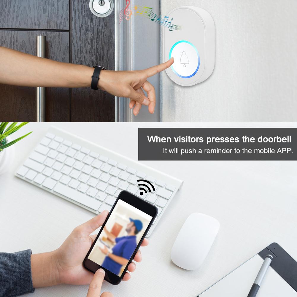Smart WiFi Doorbell Indoor Ding Dong Ring Ringtone Alarm for Home Entry Work with Tuya