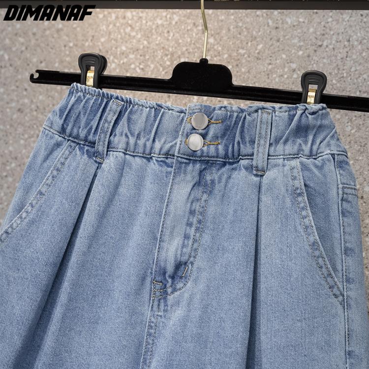DIMANAF 2022, весенние джинсы, короткие брюки, женские свободные повседневные хлопковые джинсовые брюки оверсайз, женские повседневные женские брюки, шаровары