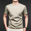 Новая летняя мужская футболка из шелкового шелка шелковицы со средними рукавами, хлопковая футболка с круглым вырезом и половиной рукава, шелковая анти-ледяная футболка для молодых мужчин, рубашка-поло для мужчин