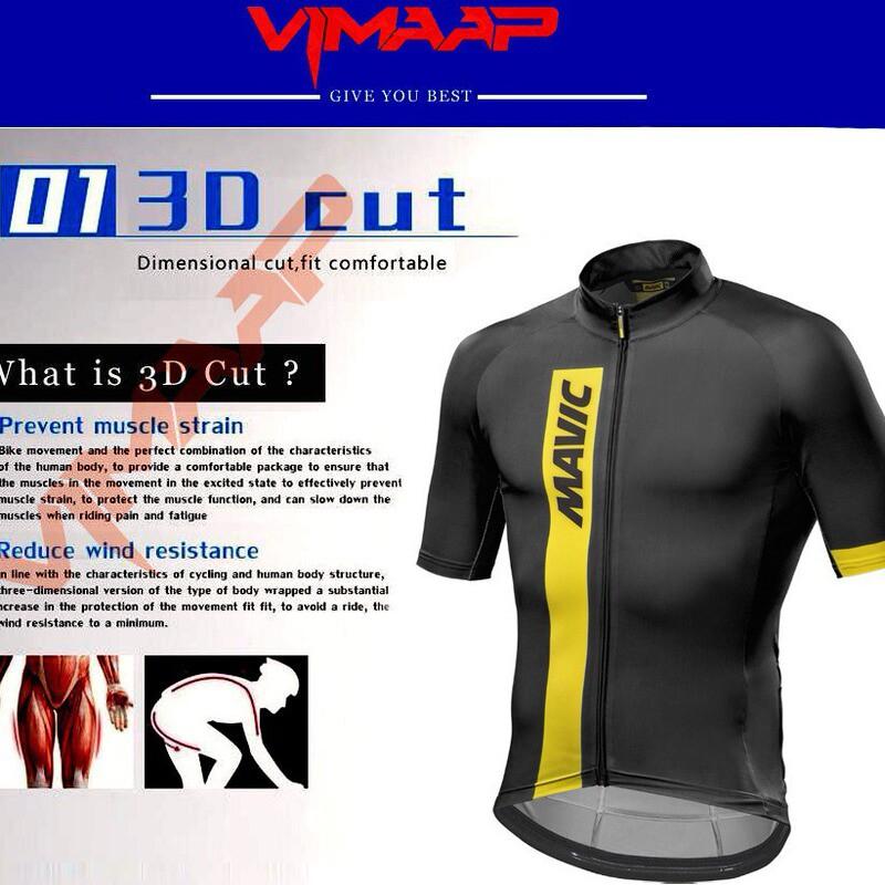 Mavic Mens Cycling Jersey Bib Shorts Set Breathable Road Bike Apparel Outdoor Ride