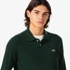 [lacoste] Men's Cable Long Sleeve Polo Sweater AH580E-55NYZP