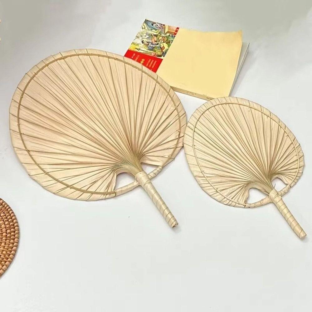 Anti-Mosquito Handmade Woven Straw Fans Portable Decorative Handheld Fans Cattail Fan Beach