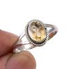 Natural Citrine Gemstone Handmade 925 Sterling Silver Jewelry Ring Size 7.5 V8O56