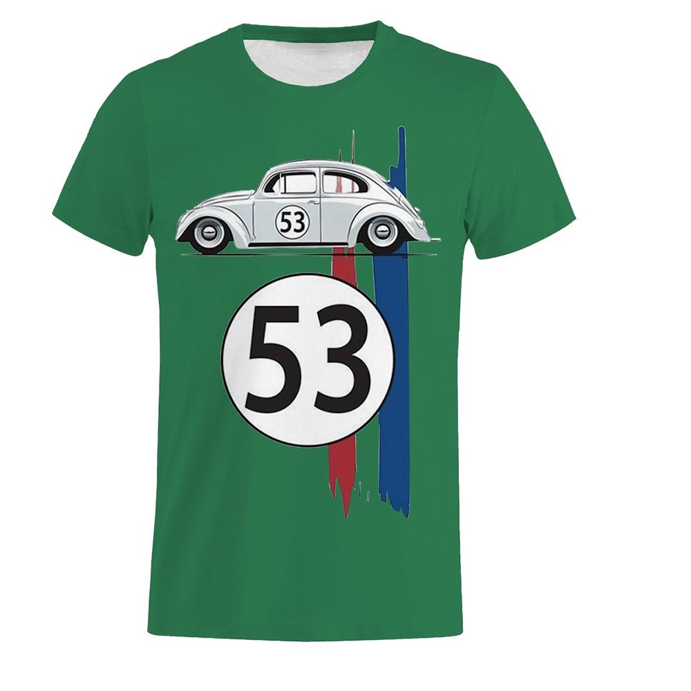 53 Number Men T Shirt Car Short Sleeve Simple Herbie Tees Tshirts Rally Car Male 3D Printed T Shirt