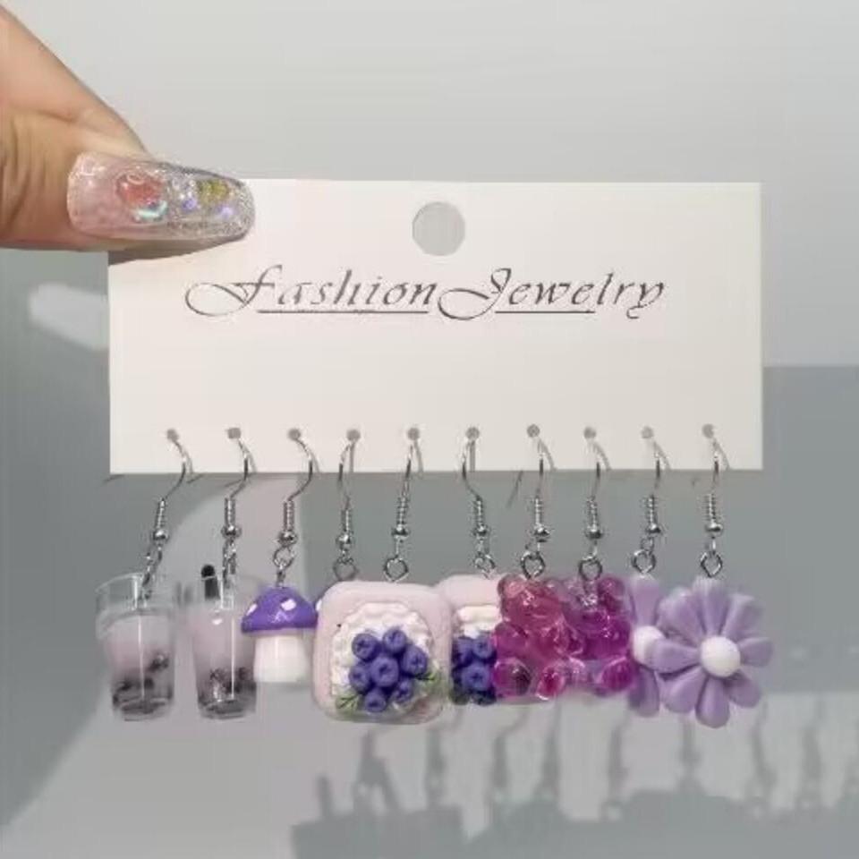 Симпатичные серьги-капли из смолы, комплект серег для женщин, серьги-крючки с цветами, бабочками и лягушками, аксессуары, ювелирные изделия