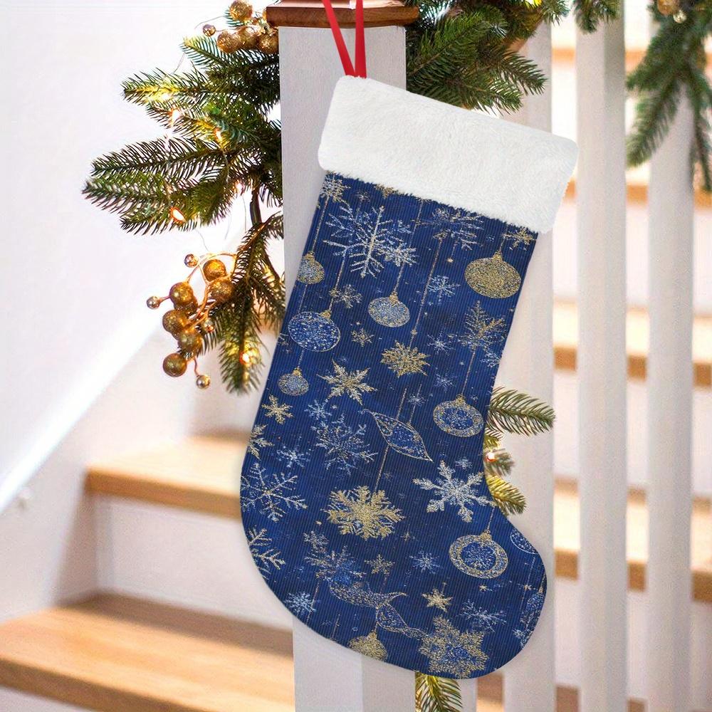 Christmas decoration fireplace hanging stocking 1pc Christmas Stocking, Shiny Christmas Decoration Stocking, High-Defini